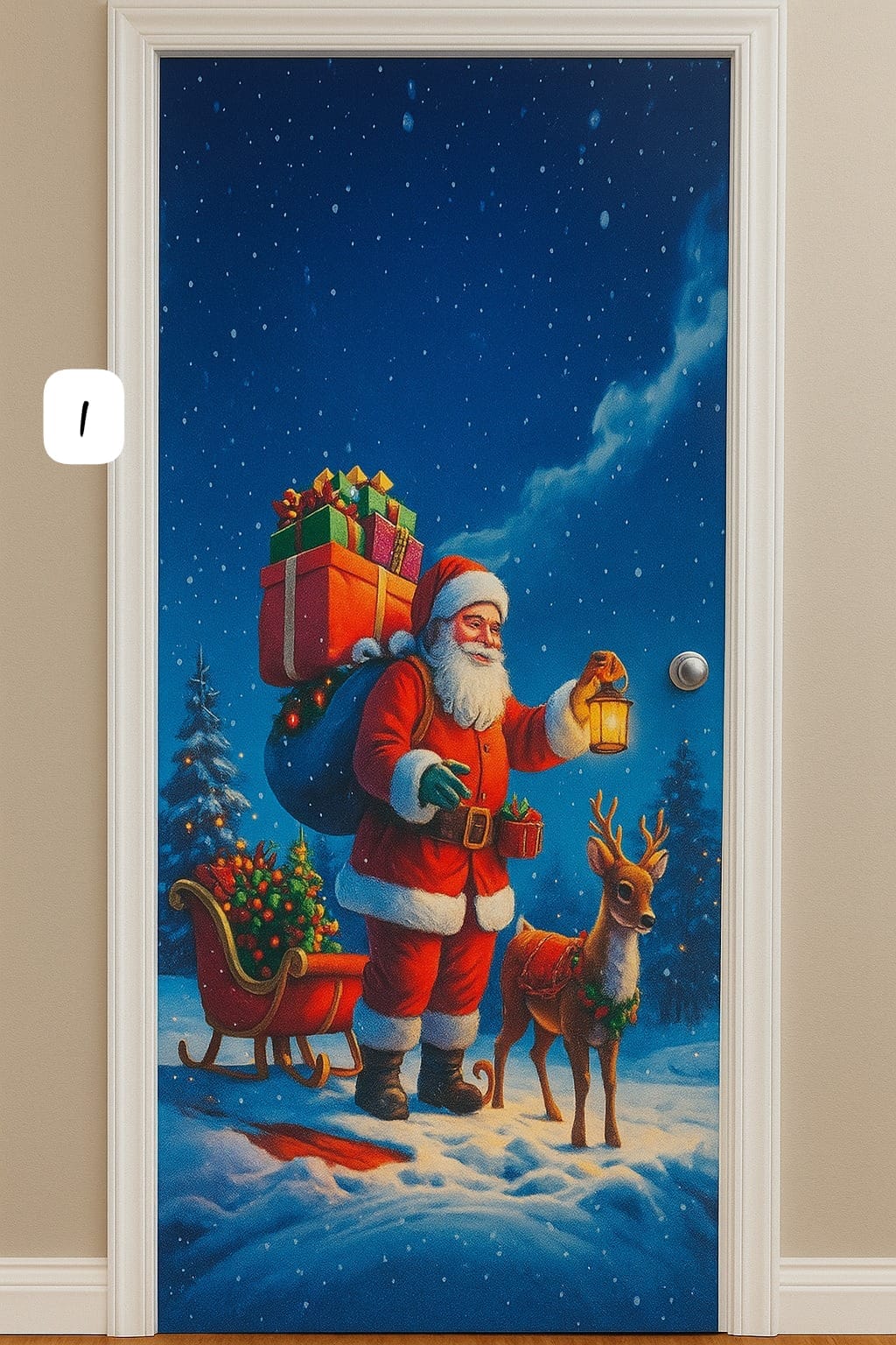 Forro Navideño puerta diseño